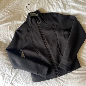 LULU LEMON size 10 black full zip scuba jacket